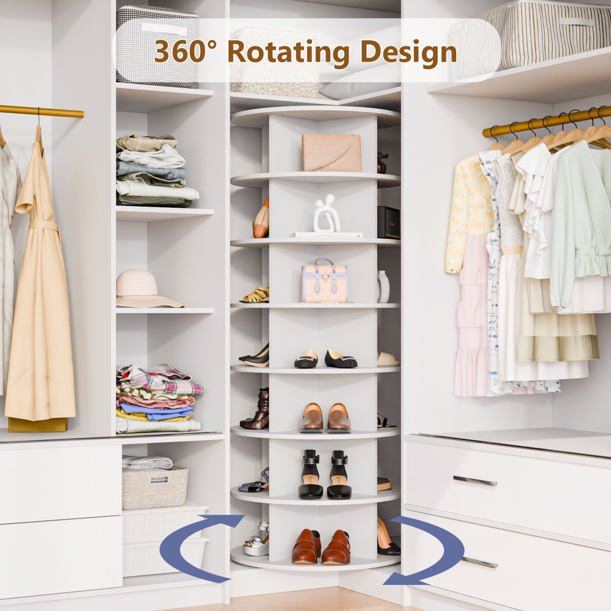 7 Tier Rotating Shoe Rack Tower